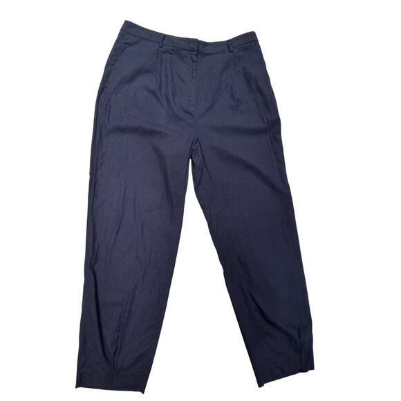 Open Edit Linen Blend Pants Navy Blue Relaxed Men's Large Minimalist Coastal - Picture 3 of 14